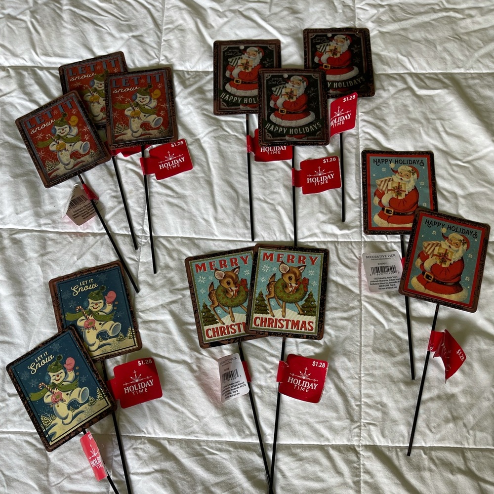Christmas Decorative Picks Lot! NWT!